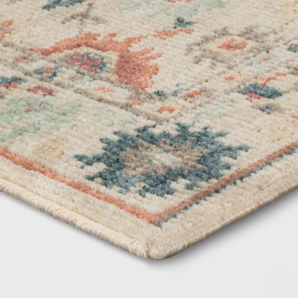 28"x84" Floral Persian Runner Rug Ivory - Threshold