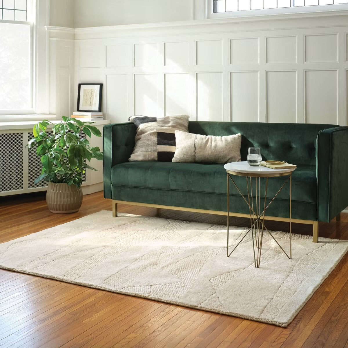 5'x7' Textured Knitted Area Rug Ivory - Threshold