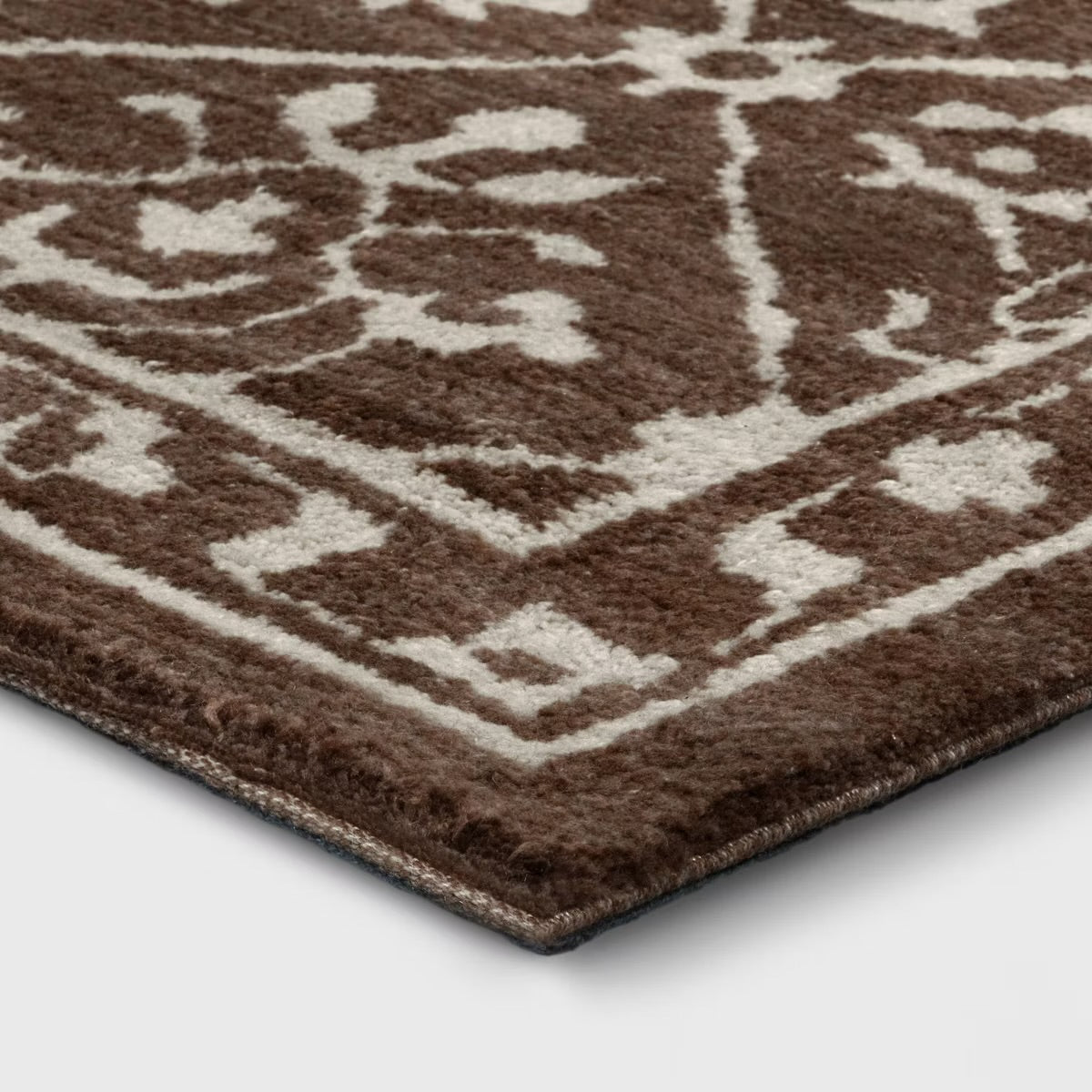 5'x7' Tile Knitted Area Rug Dark Brown - Threshold