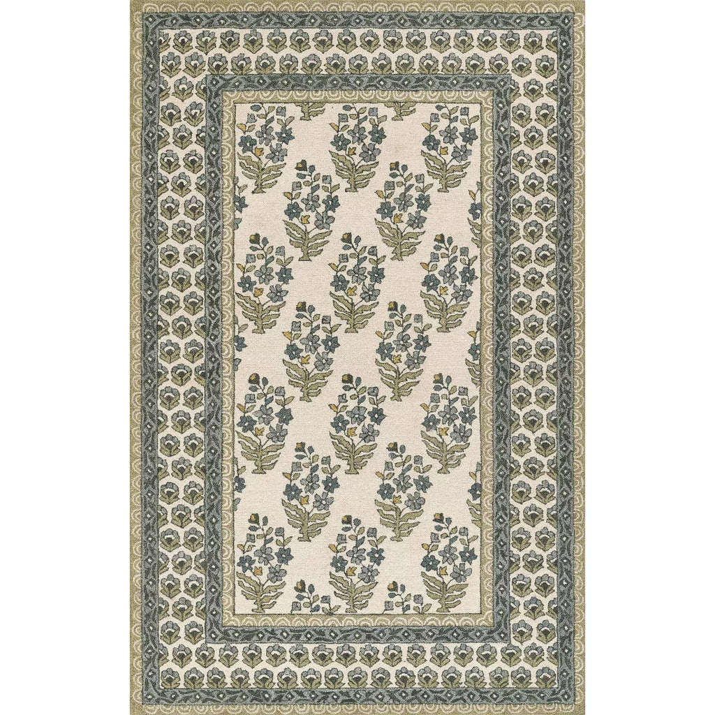 2'6"x8' Cotswold Bourton Floral Handtufted Runner Rug Green