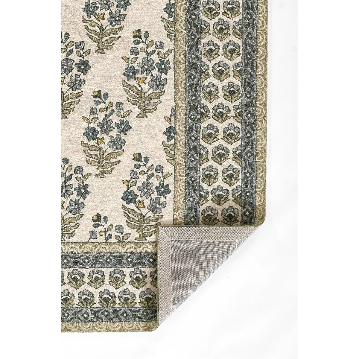 2'6"x8' Cotswold Bourton Floral Handtufted Runner Rug Green