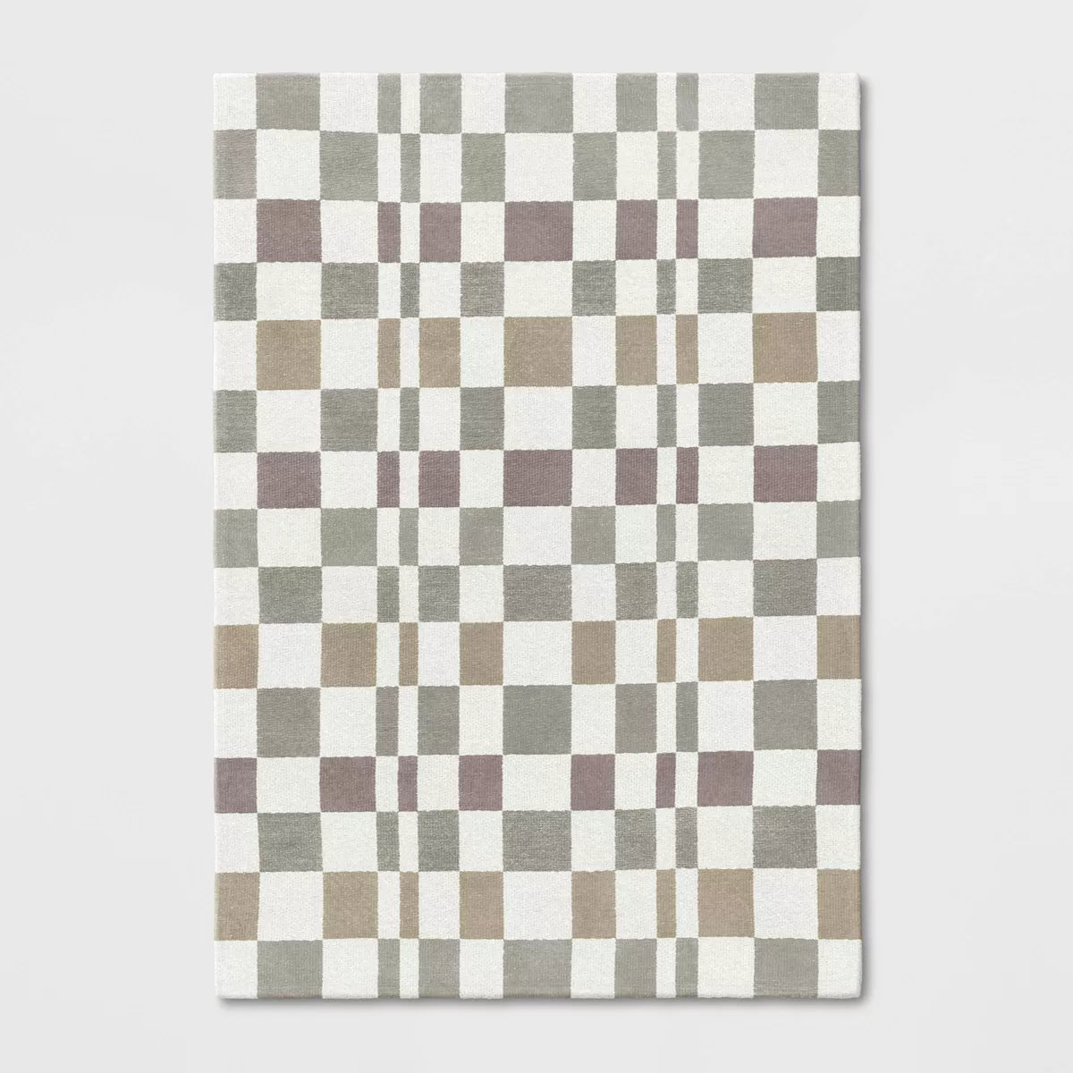 5'x7' Checkered Woven Flatweave Area Rug White - Threshold