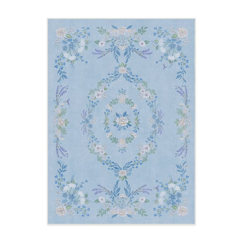 Ruggable 5'x7' Washable Bridgerton Aubrey Hall Garden Area Rug Blue