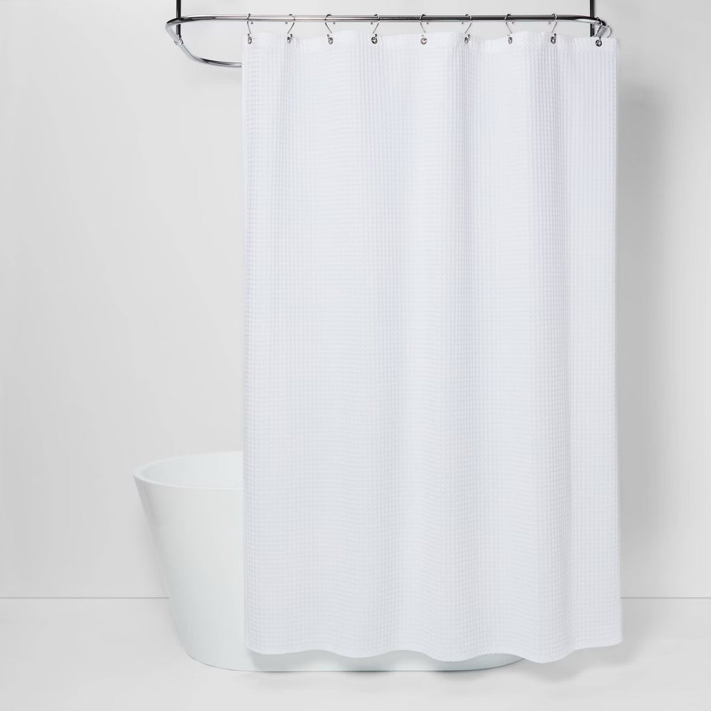 72"x72" Waffle Weave Shower Curtain White - Threshold