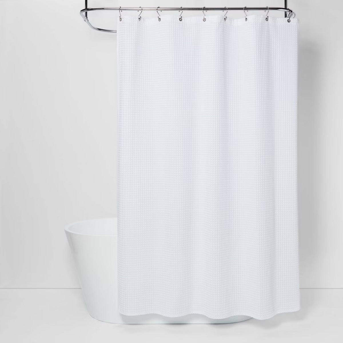 72"x72" Waffle Weave Shower Curtain White - Threshold