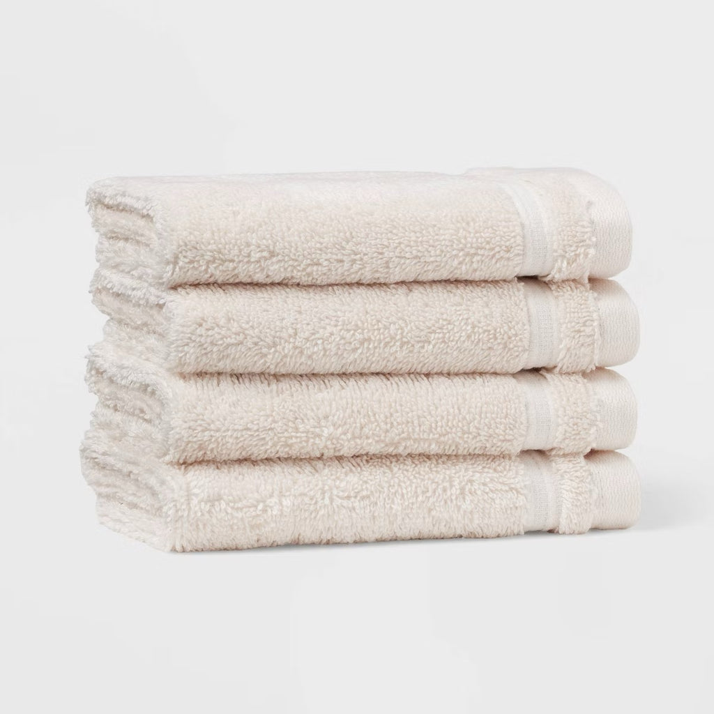 4pk Total Fresh Antimicrobial Washcloth Set Tan - Threshold