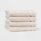 4pk Total Fresh Antimicrobial Washcloth Set Tan - Threshold