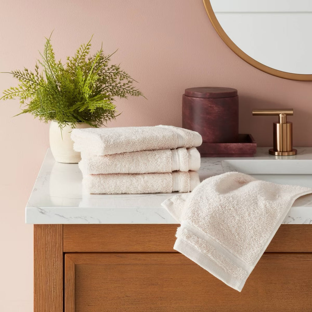 4pk Total Fresh Antimicrobial Washcloth Set Tan - Threshold