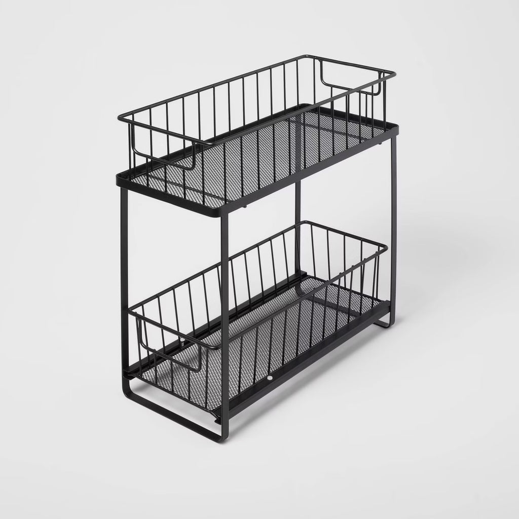 Two Tiered Slide Out Organizer Black - Brightroom