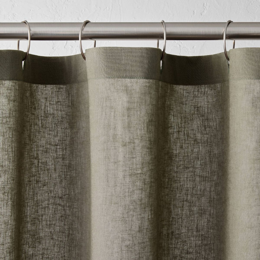 72"x72" Linen Shower Curtain Gray - Casaluna