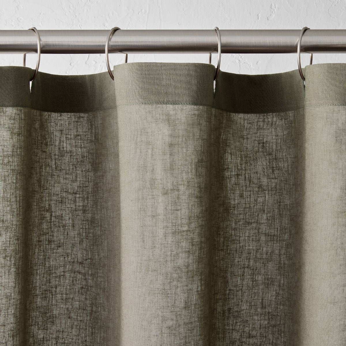 72"x84" Extra Long Linen Shower Curtain Gray - Casaluna