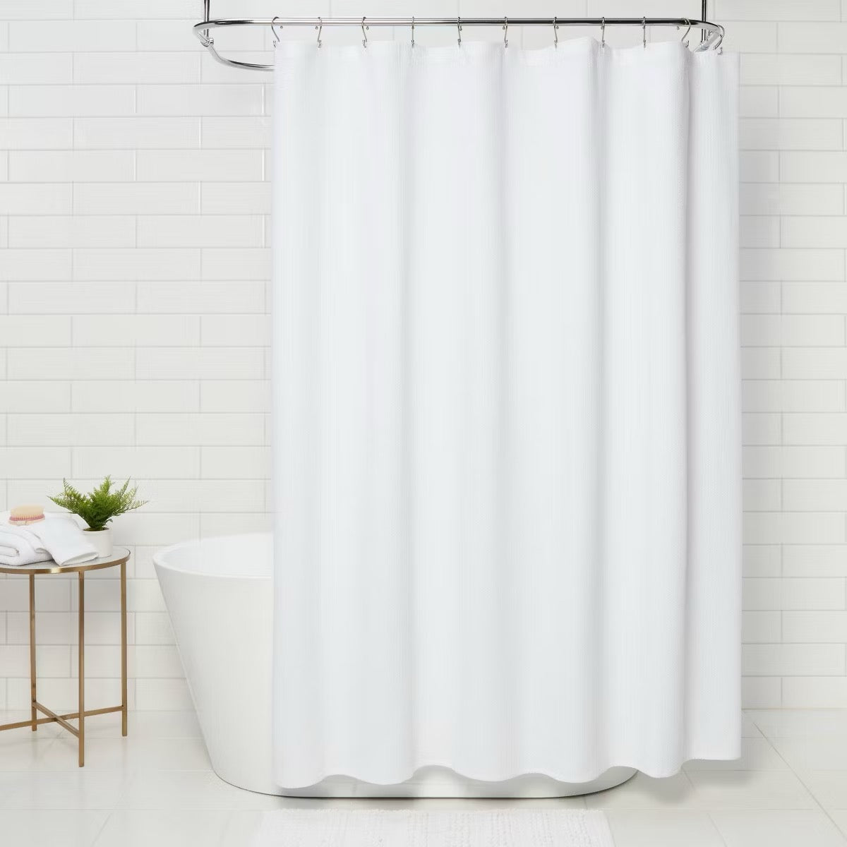 Diamond Matelesse Shower Curtain White - Threshold