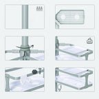 Aluminum Corner Tension Pole Caddy Gray - Threshold