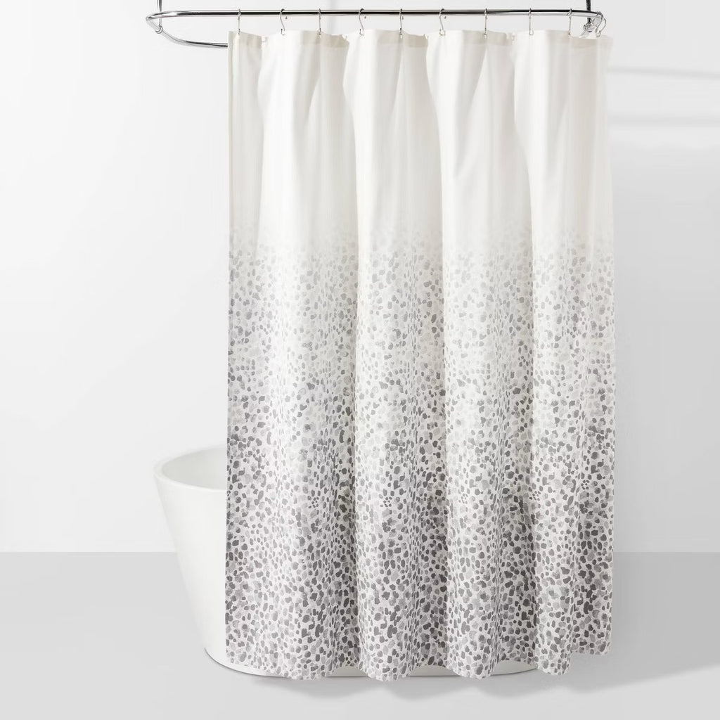 Leopard Glam Shower Curtain Ombre Gray - Threshold