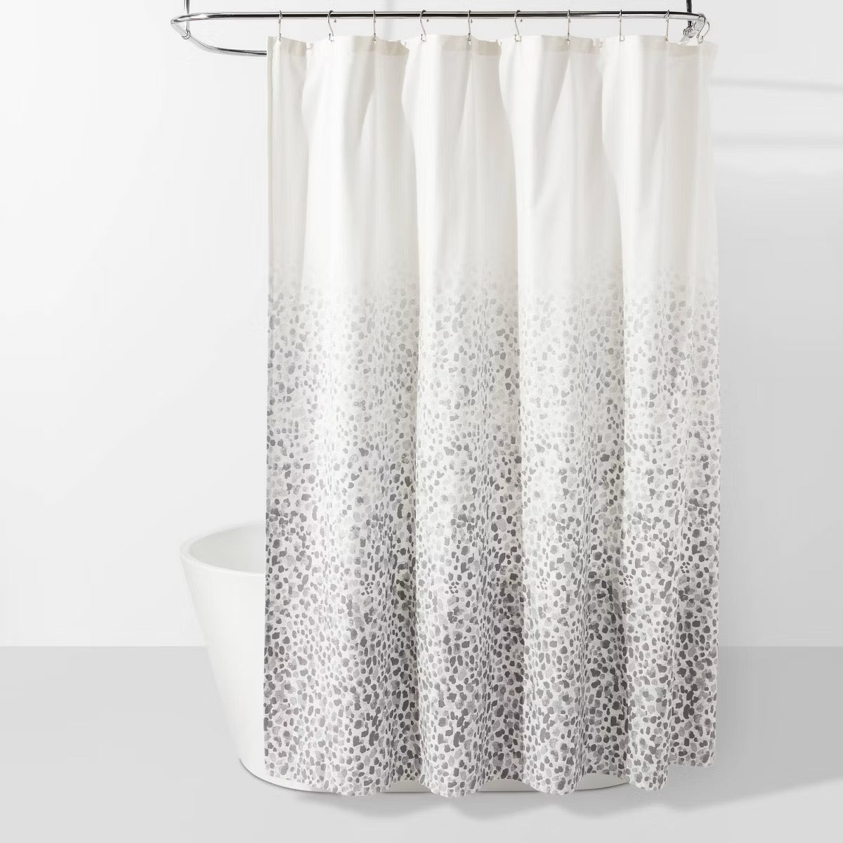 Leopard Glam Shower Curtain Ombre Gray - Threshold