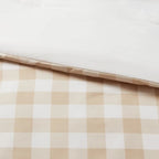 Full/Queen Extra Long Microfiber Comforter Reversible Ivory Gingham - Room Essentials