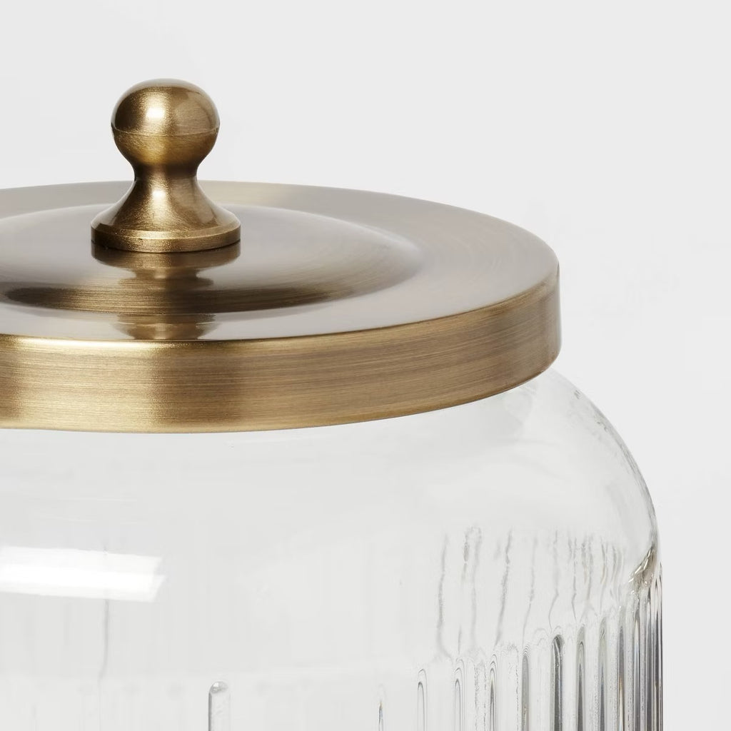 Small Glass Bath Canister Brass - Threshold