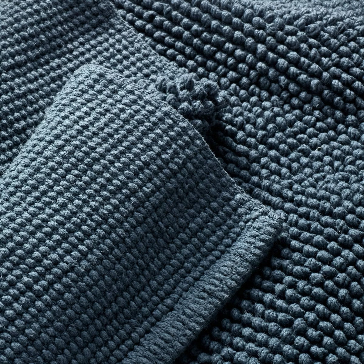 21"x34" Textured Bath Mat Washed Dark Mineral Blue - Casaluna