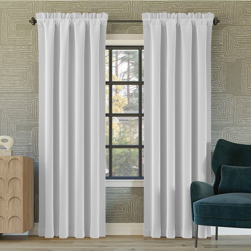 Set of 2 - 52"x63" Sun Zero Blackout Oslo Theater Grade Rod Pocket Curtain Panel White