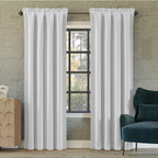 Set of 2 - 52"x63" Sun Zero Blackout Oslo Theater Grade Rod Pocket Curtain Panel White