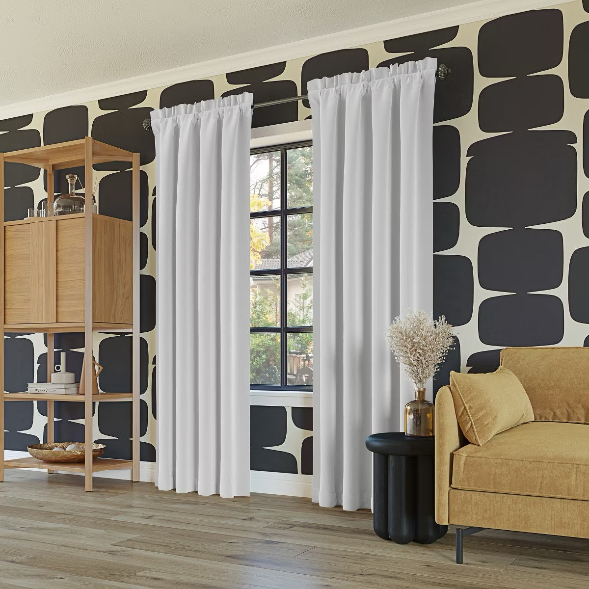 Set of 2 - 52"x63" Sun Zero Blackout Oslo Theater Grade Rod Pocket Curtain Panel White