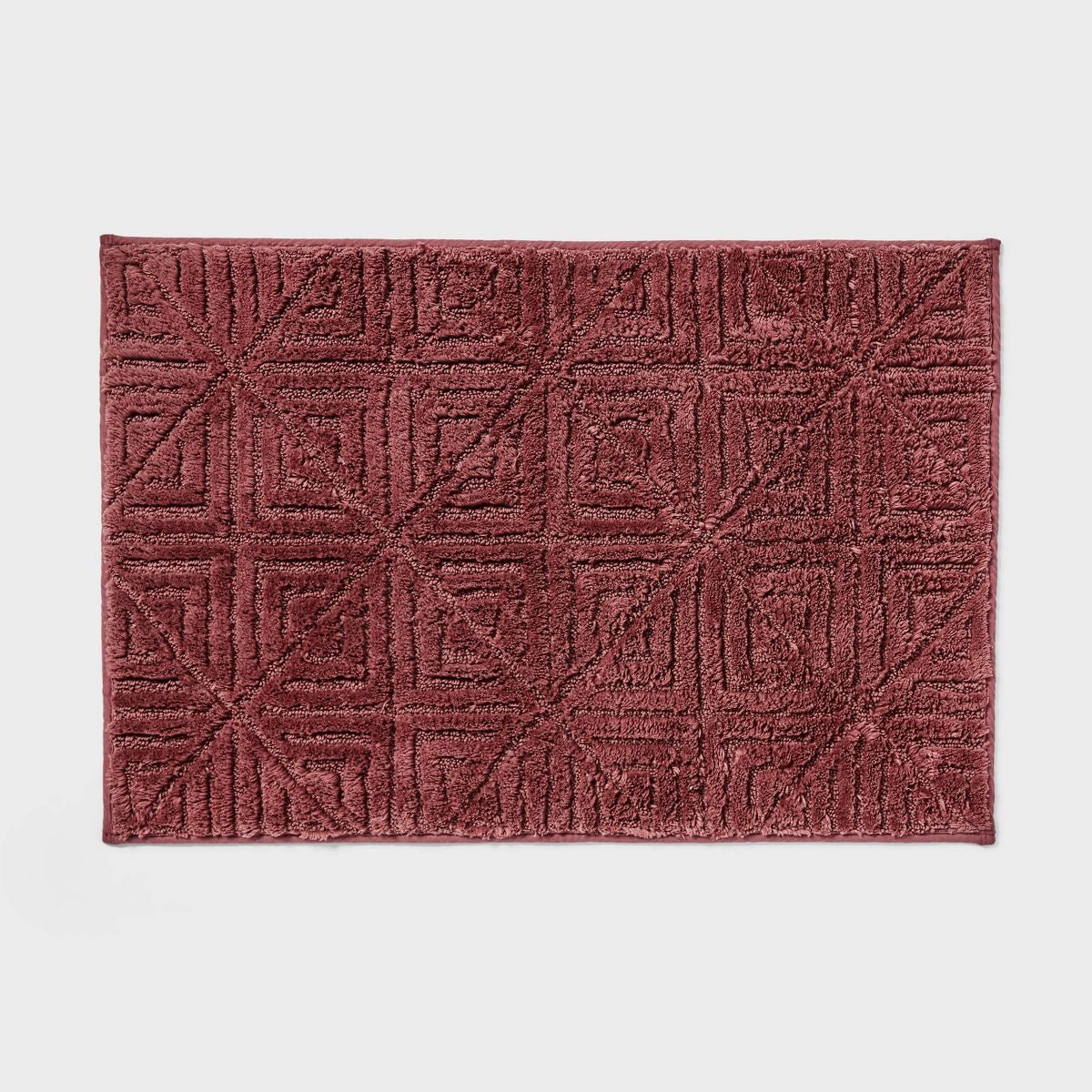 20"x30" Lattice Square Non-Skid Bath Rug Mauve - Threshold