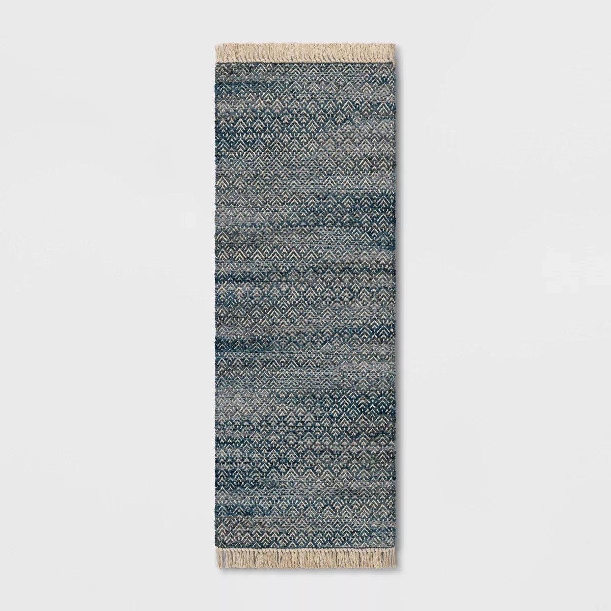 2'4" x 7’ Handloom Diamond Runner Rug Blue - Threshold