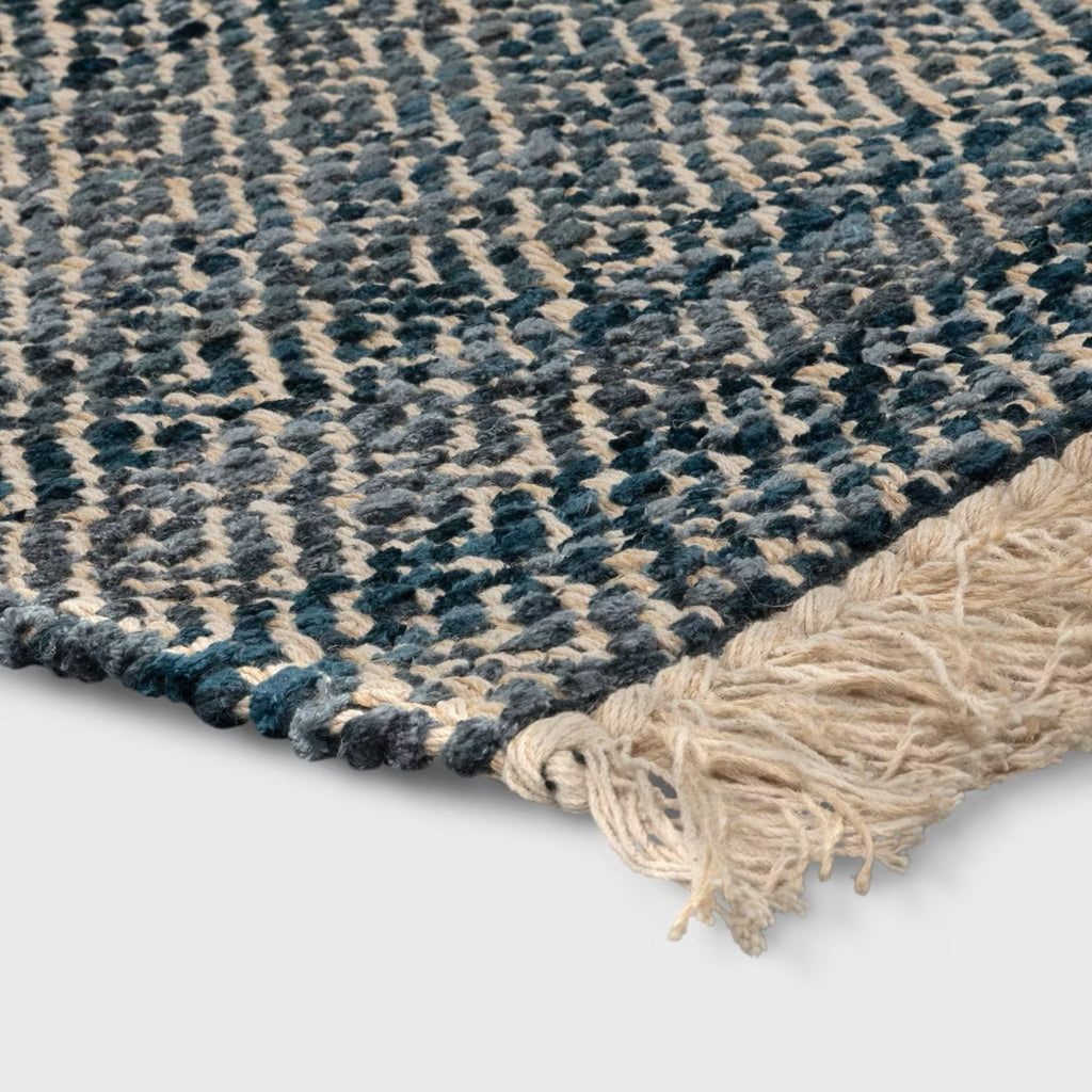 2'4" x 7’ Handloom Diamond Runner Rug Blue - Threshold