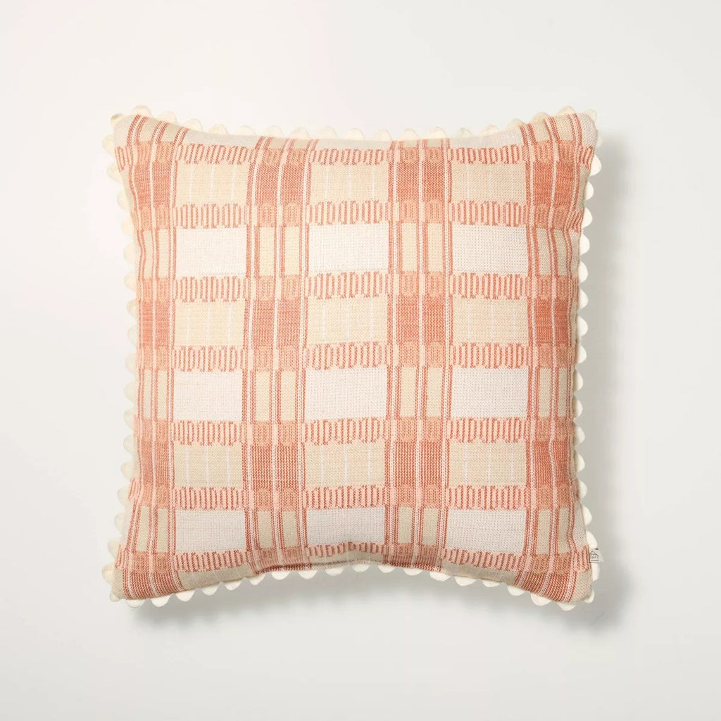 18"x18" Modern Plaid Indoor/Outdoor Pillow