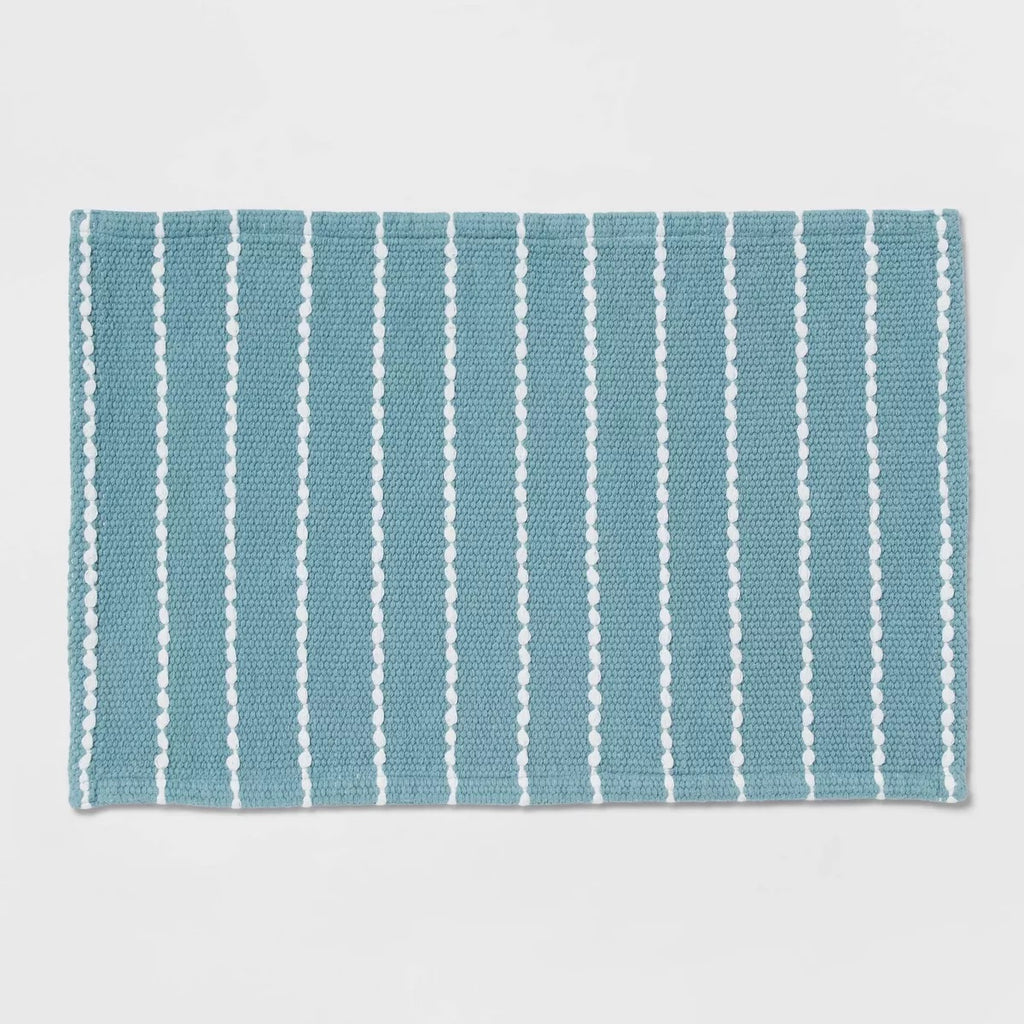 20"x30" Performance Plus Bath Rug Striped Aqua - Threshold