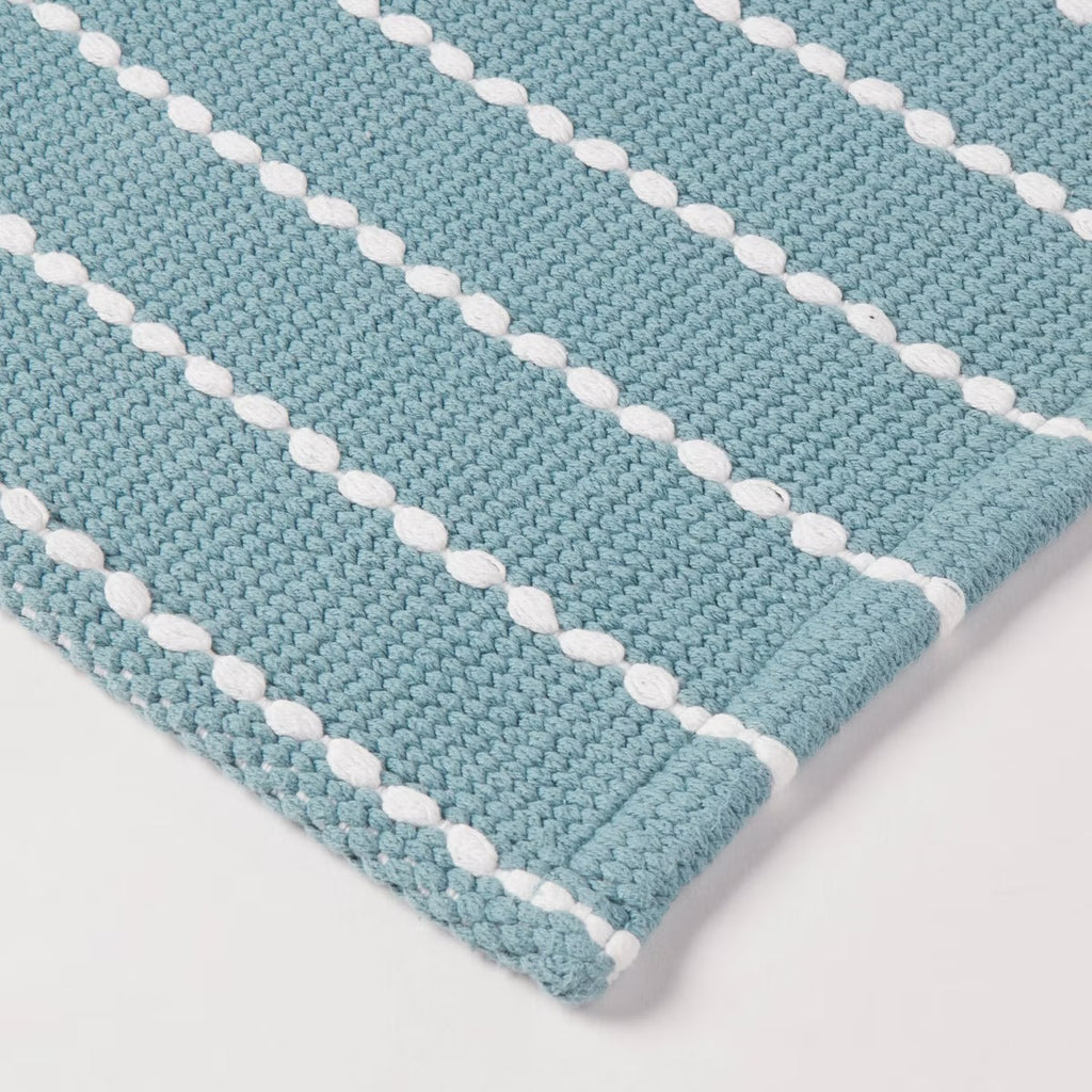 20"x30" Performance Plus Bath Rug Striped Aqua - Threshold
