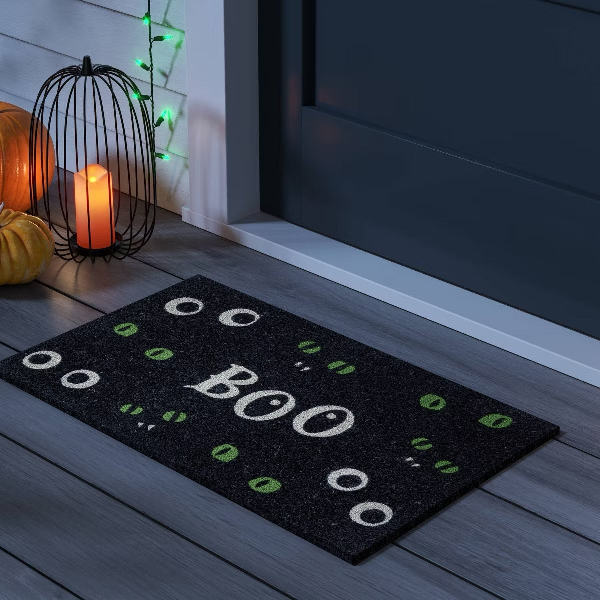 1'6"x2'6" Boo Glow Coir Doormat Black - Hyde and EEK! Boutique