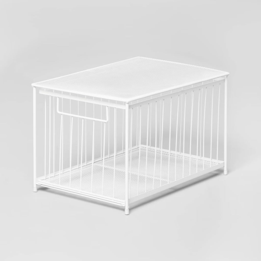 *Large Stackable Steel Slide Out Drawer White - Brightroom