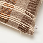 18"x18" Stripe Square Toss Pillow Brown/Tan - Hearth & Hand with Magnolia