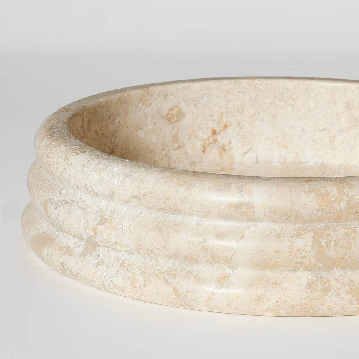 Marble Tray Beige - Threshold™ designed with Studio McGee: Elegant Round Tabletop Accent, Spot Clean Only