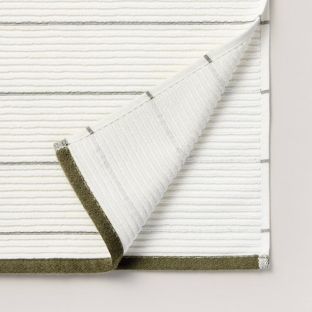 Ribbed Terry Hand Towel Cream/Green - Hearth & Hand with Magnolia
