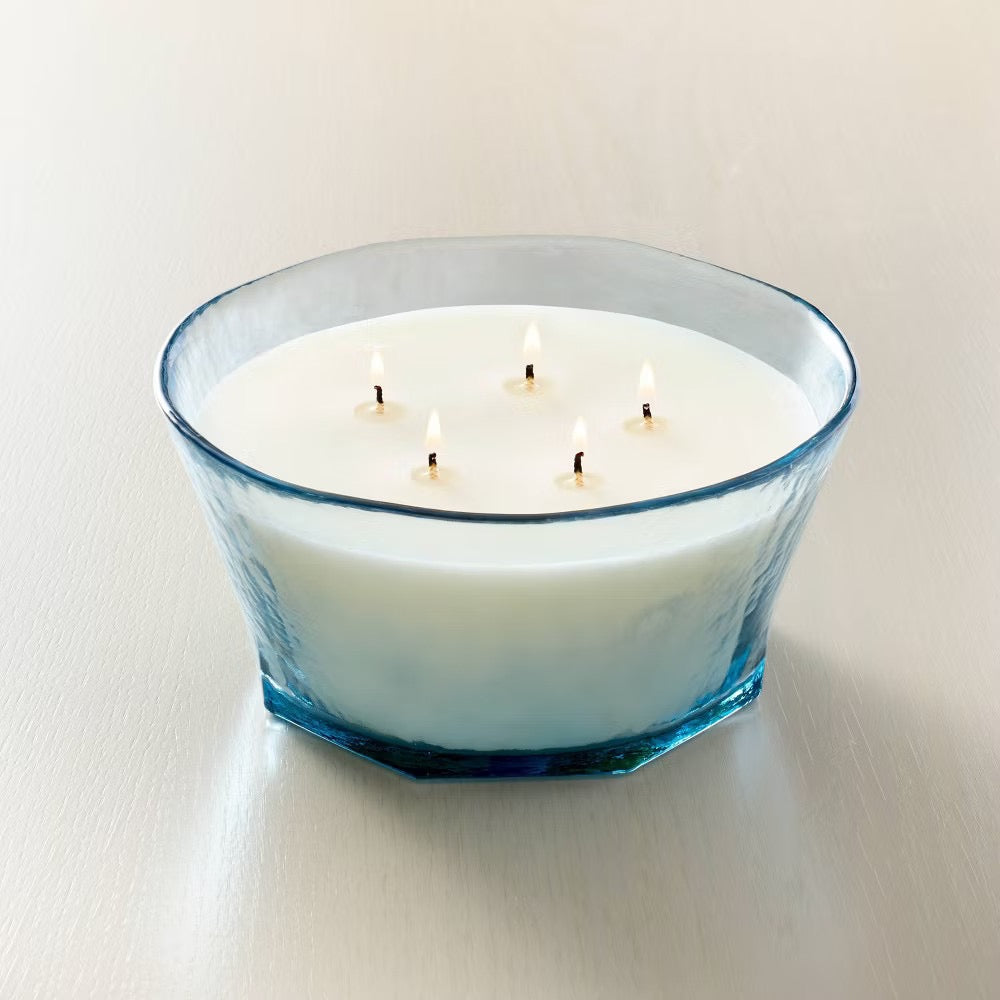 5-Wick Textured Glass Sun and Citron Jar Candle 32oz Blue - Hearth & Hand with Magnolia