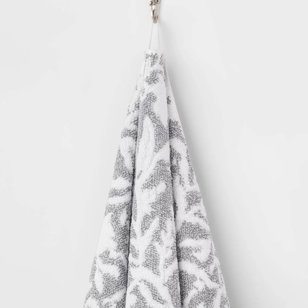 Performance Plus Bath Towel Gray Floral - Threshold