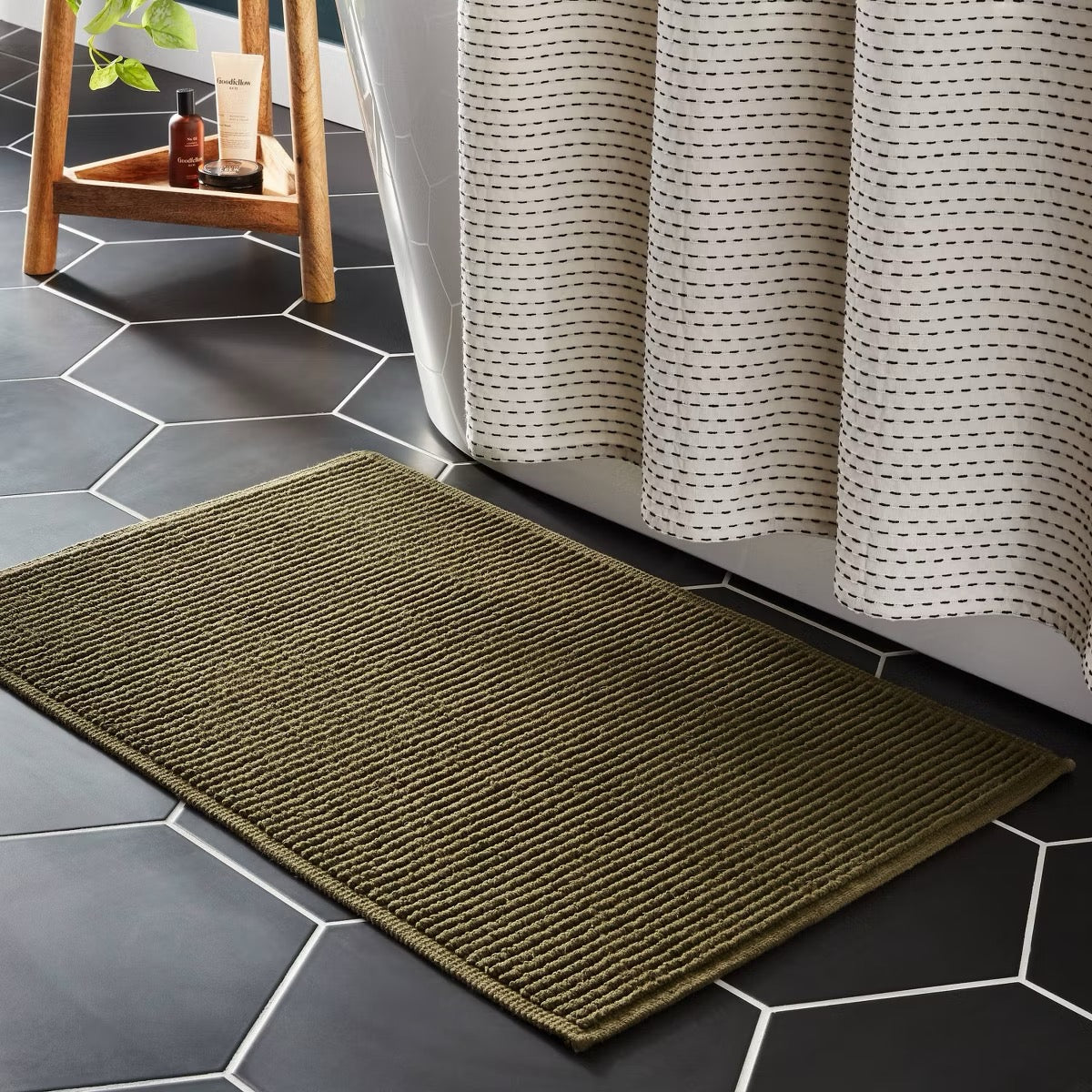 20"x30" Performance Plus Bath Rug Solid Dark Green - Threshold