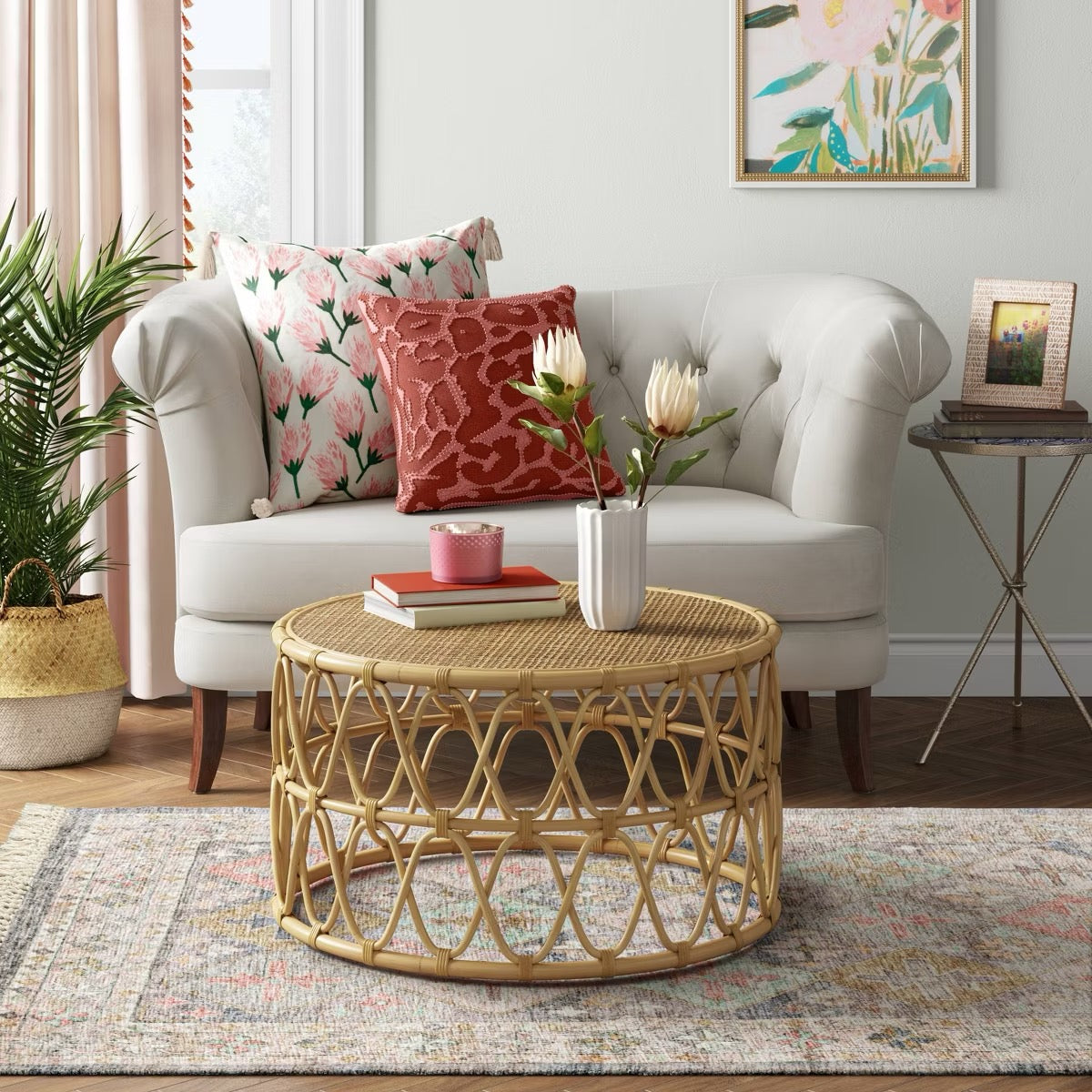 5'x7' Monarch Geometric Tile Printed Persian Style Rug Ivory/Multi - Threshold