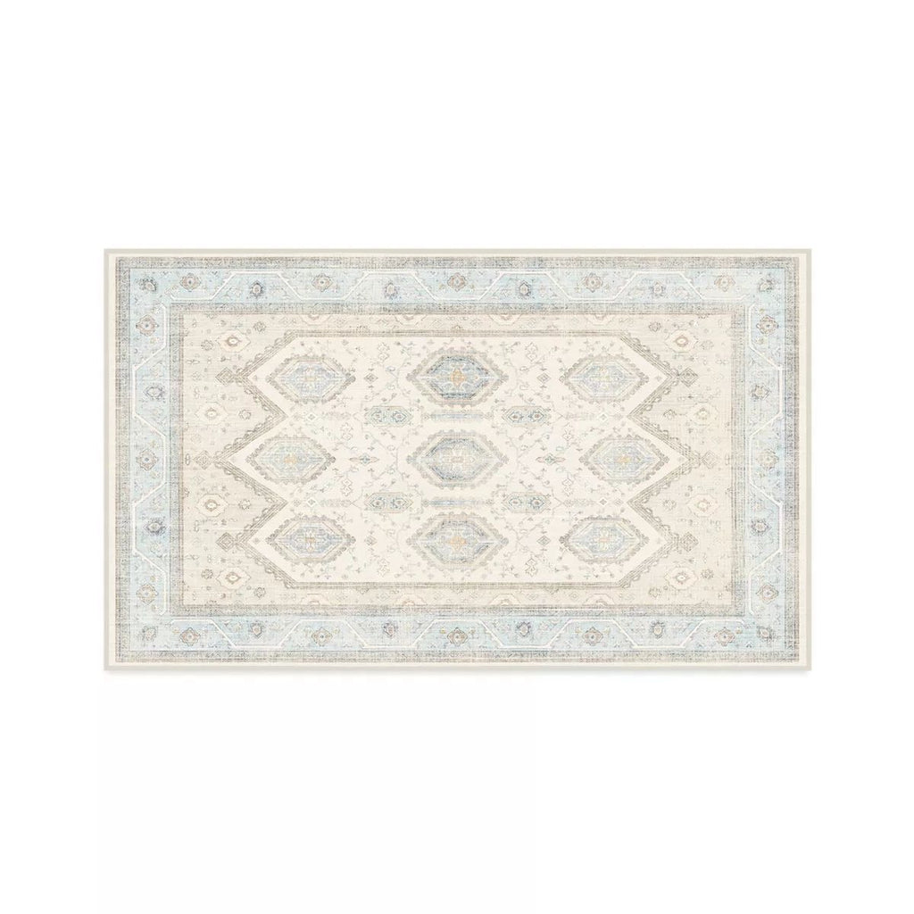 Ruggable 3'x5' Washable Bridgerton Crown Affair Opal Area Rug Ivory/Blue