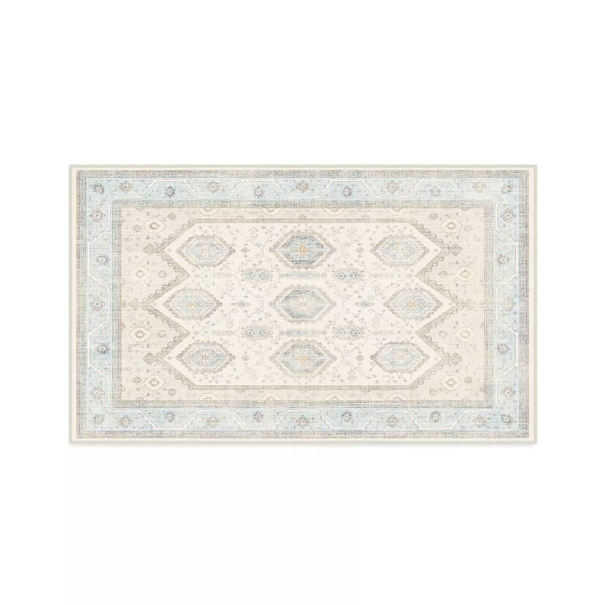 Ruggable 3'x5' Washable Bridgerton Crown Affair Opal Area Rug Ivory/Blue