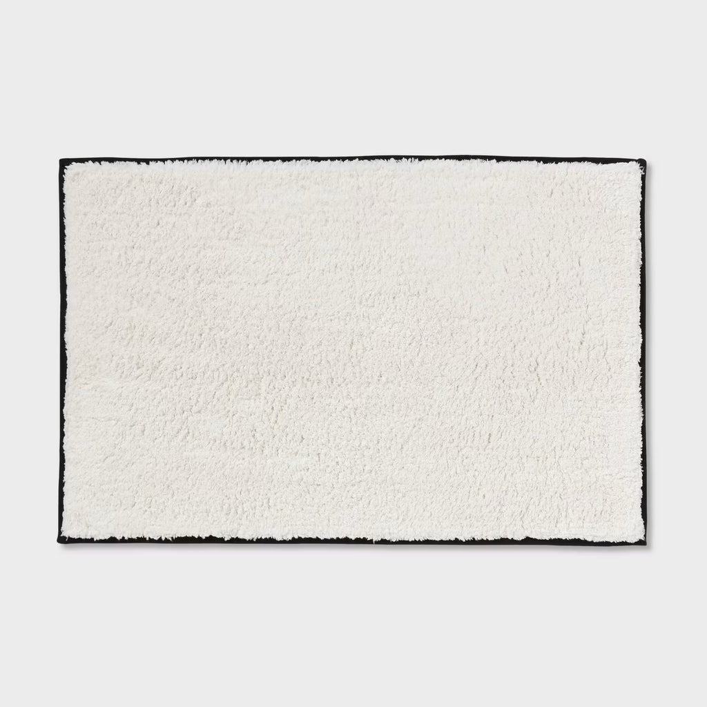 24"x36" Oversized Border Bath Rug Black/White - Threshold