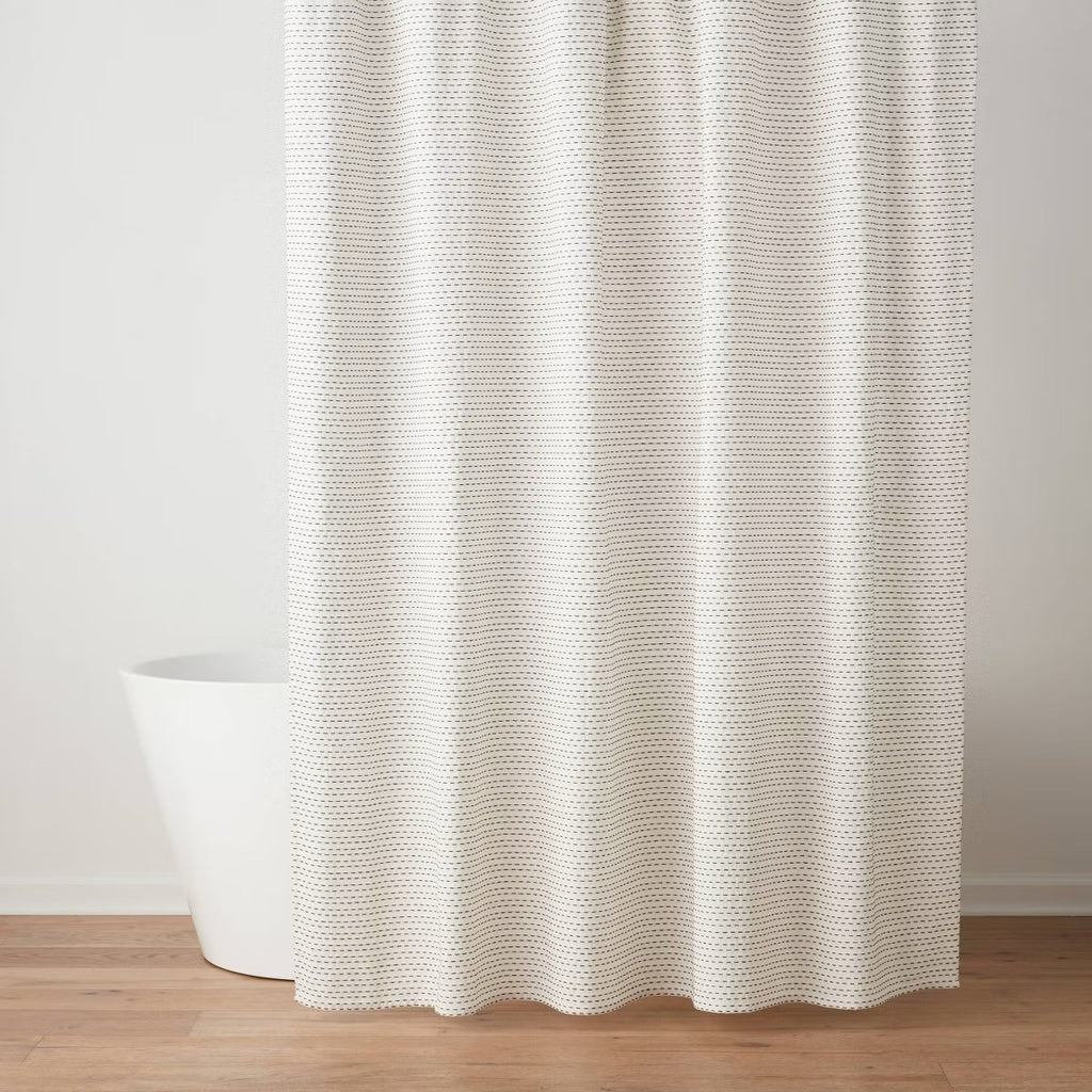 Woven Dotted Line Shower Curtain - Threshold