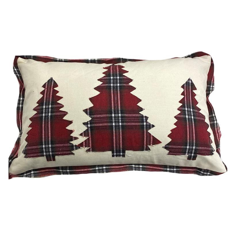 PLAID TREE LUMBAR PILLOW