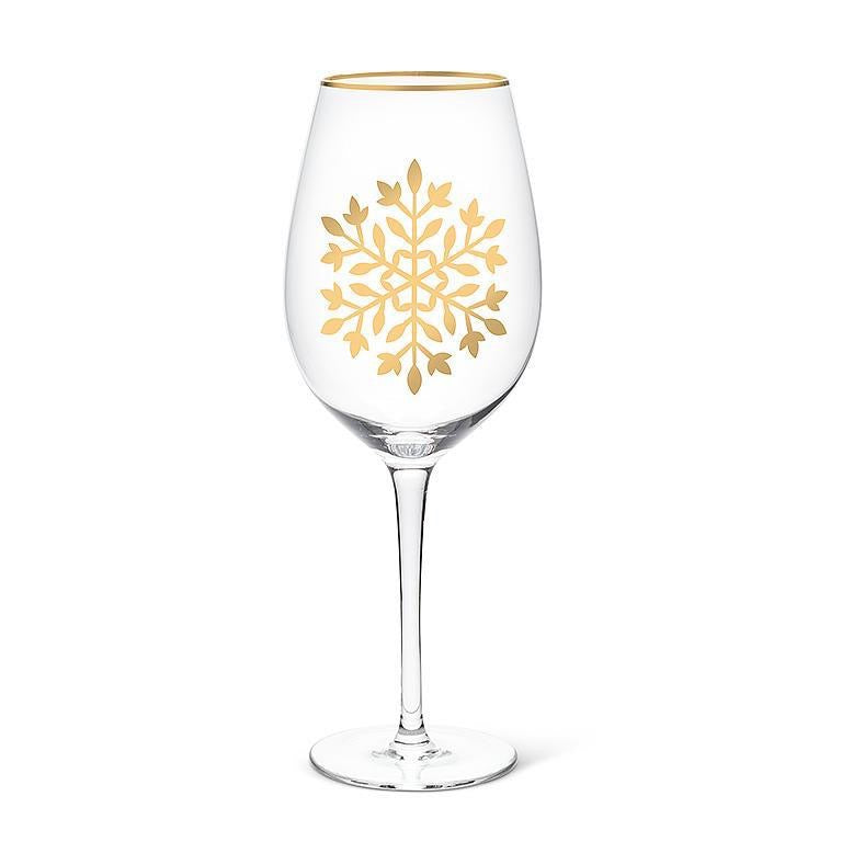 Snowflake Goblet -Clear/Gold-14oz
