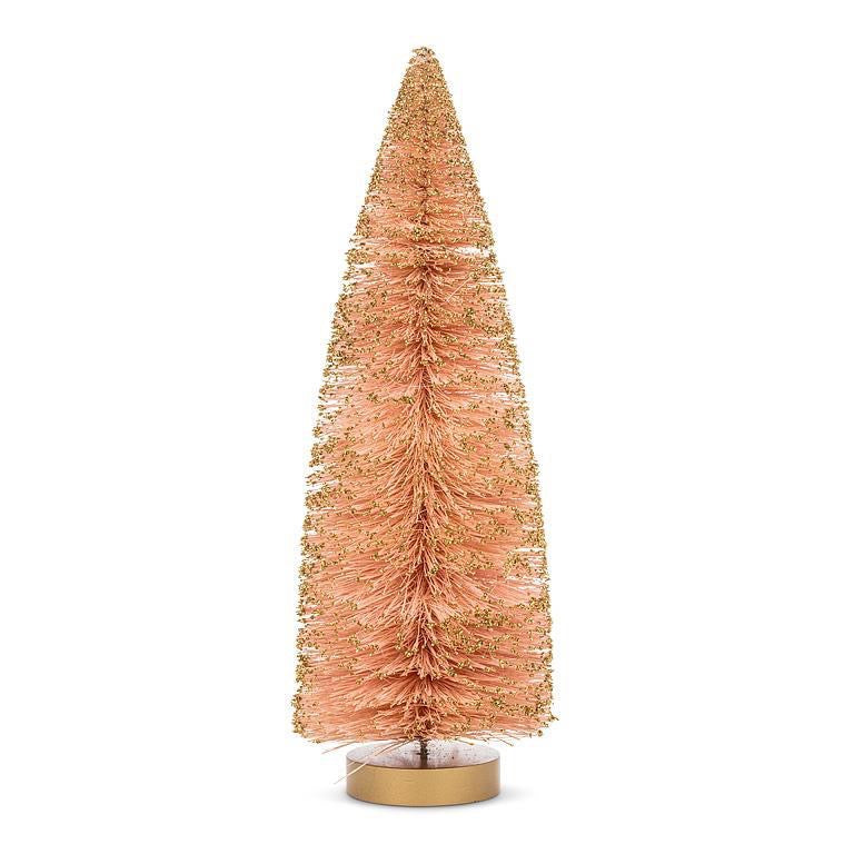 Large Brush Tree with Glitter-Pink-12"