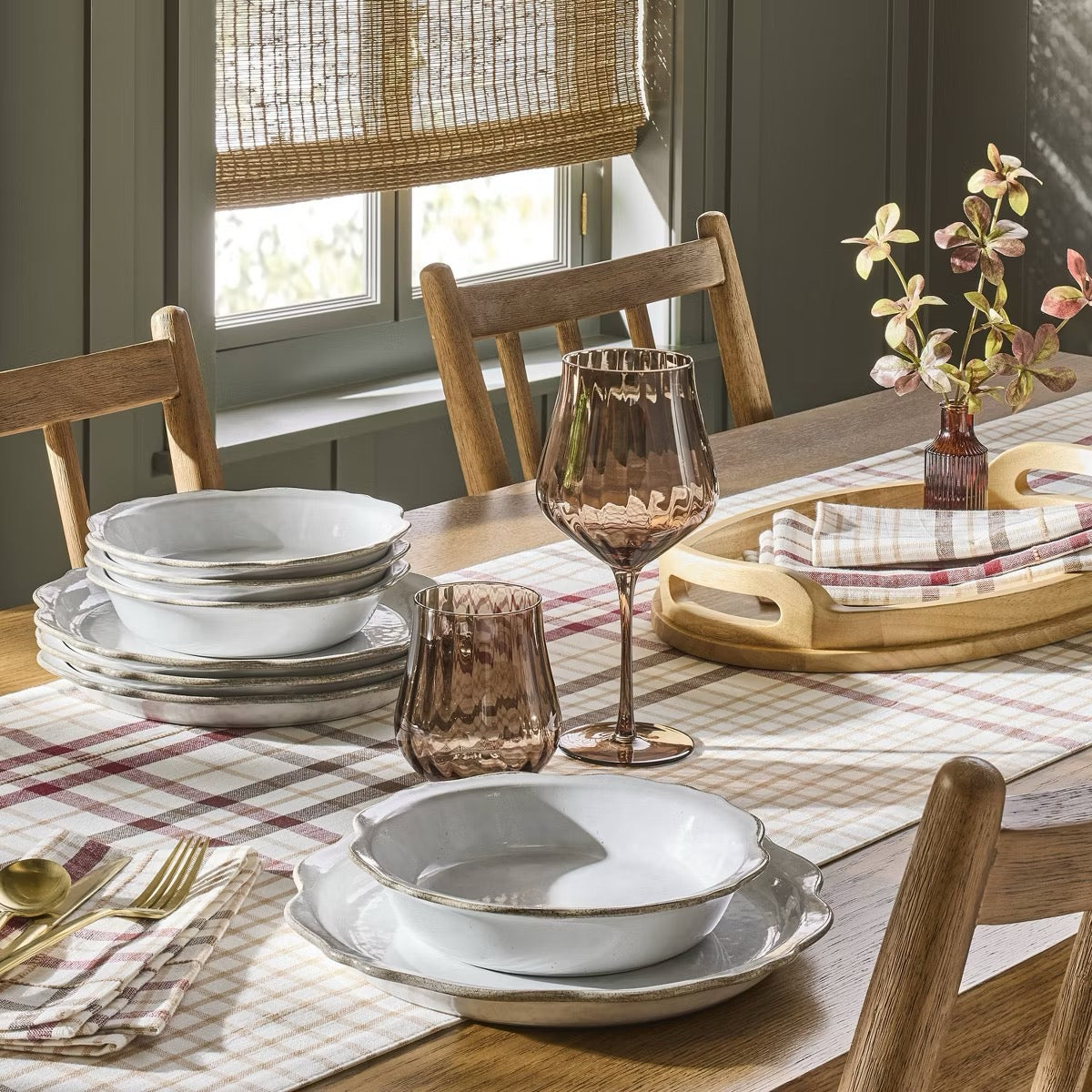 Carved Edge Dinner Plate Cream - Hearth & Hand with Magnolia