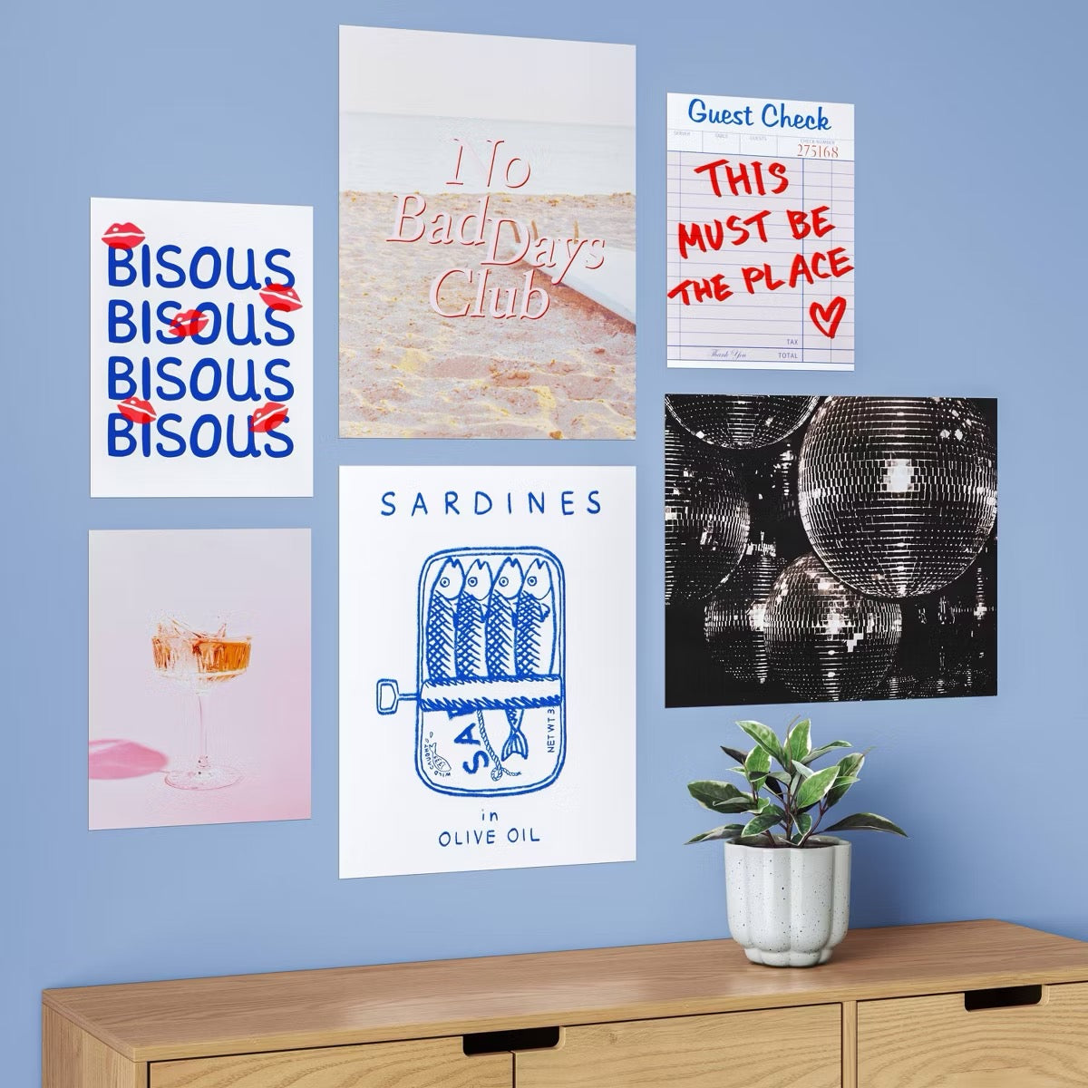 20" x 16" 6pc Foodie Party Wall Art Set Poster Prints - Room Essentials