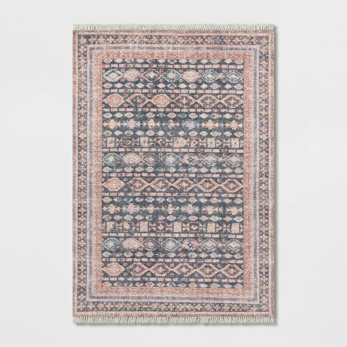 5’ x 7’ Alexandra Floral Printed Border Persian Style Rug Blush Pink - Threshold